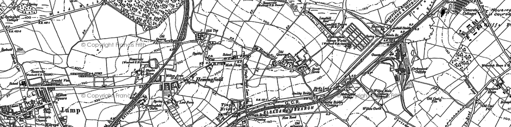 Old map of Hemingfield in 1890