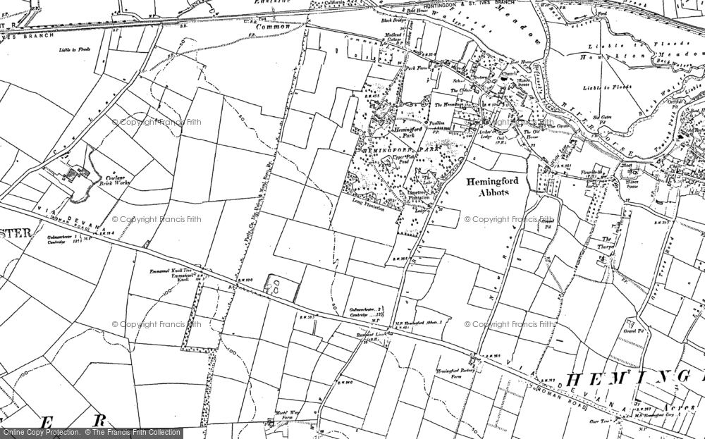 Old Map of Hemingford Abbots, 1885 - 1900 in 1885
