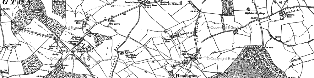 Old map of Hemington in 1884