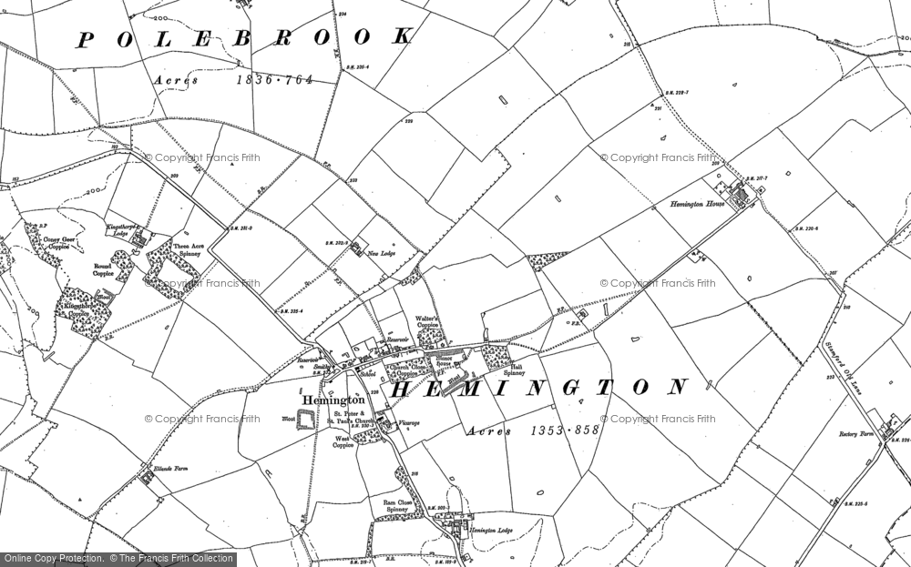Old Map of Hemington, 1887 - 1899 in 1887