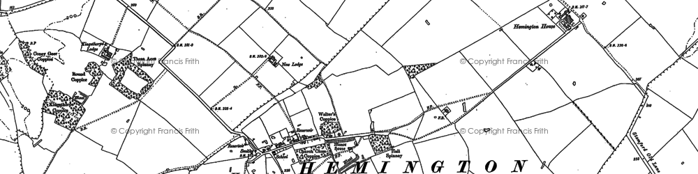 Old map of Hemington in 1887