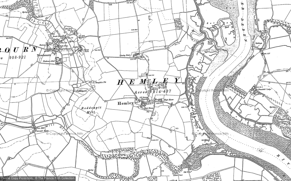 Old Map of Hemley, 1881 - 1902 in 1881