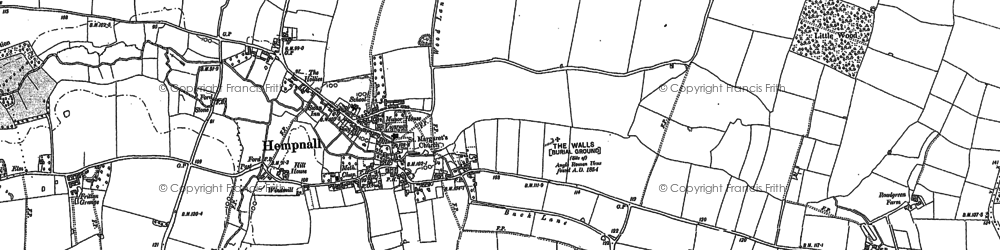 Old map of Hempnall Green in 1881