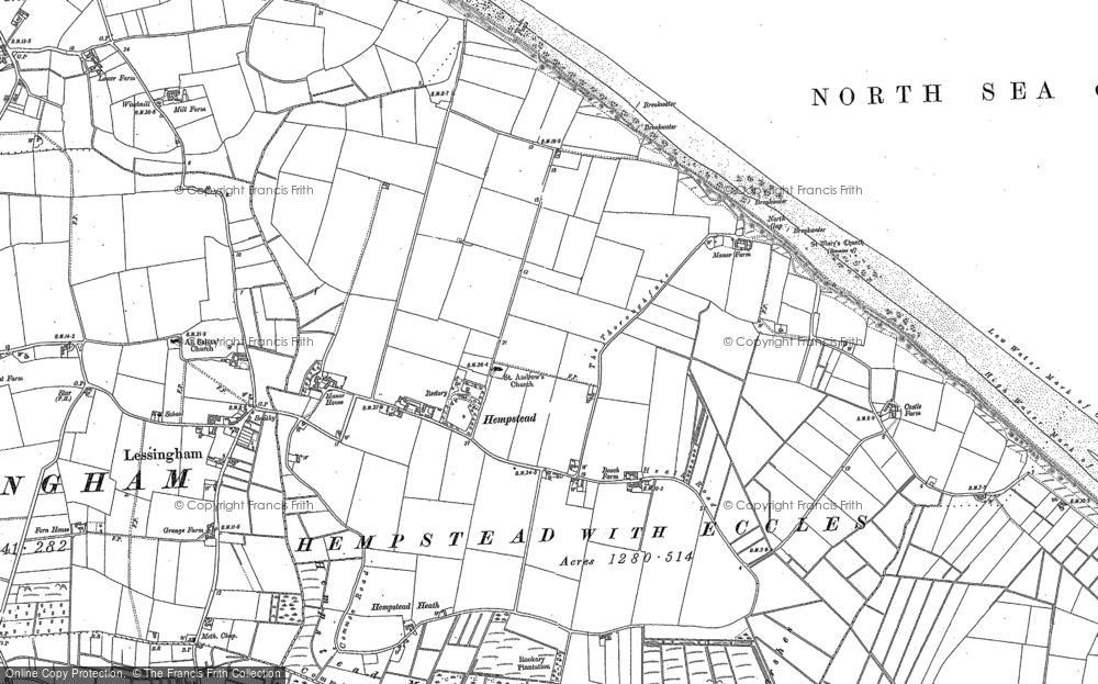 Old Map of Historic Map covering Eccles on Sea in 1905