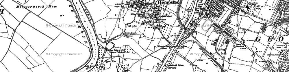 Old map of Hempsted in 1883
