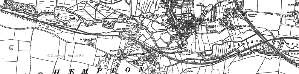 Old map of Hempton in 1885