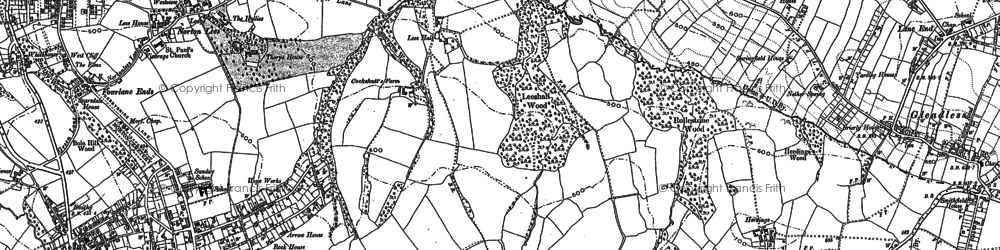 Old map of Gleadless Valley in 1897