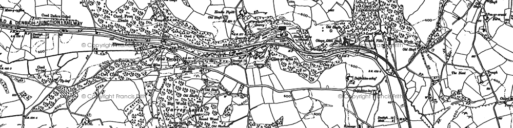 Old map of Cilcain Hall in 1898