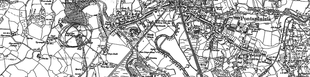 Old map of Hendy in 1905