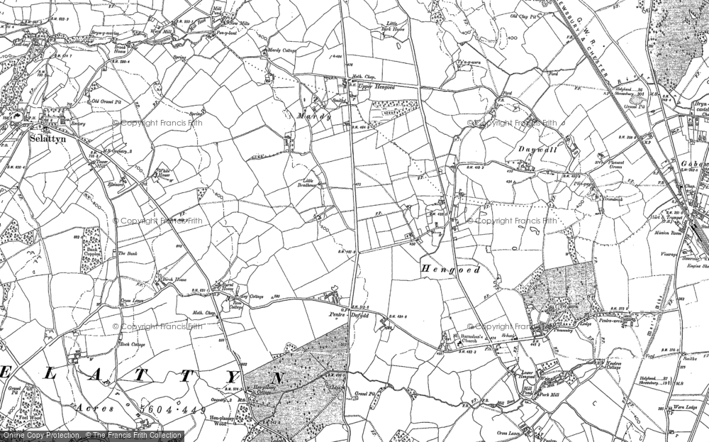 Old Map of Hengoed, 1874 in 1874