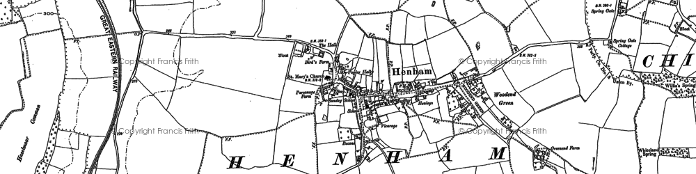 Old map of Henham in 1896