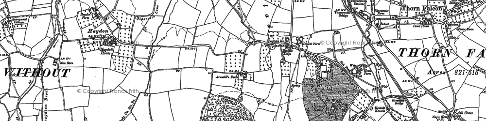 Old map of Henlade in 1887