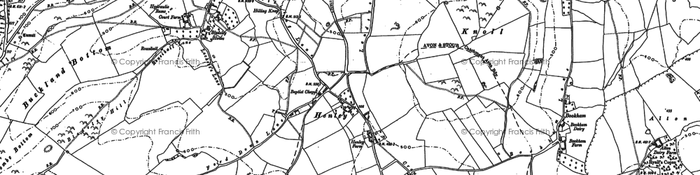 Old map of Bookham in 1887