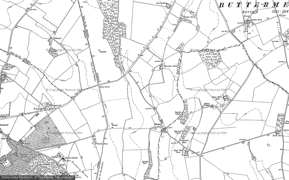 Old Map of Historic Map covering Bishop's Barn in 1909