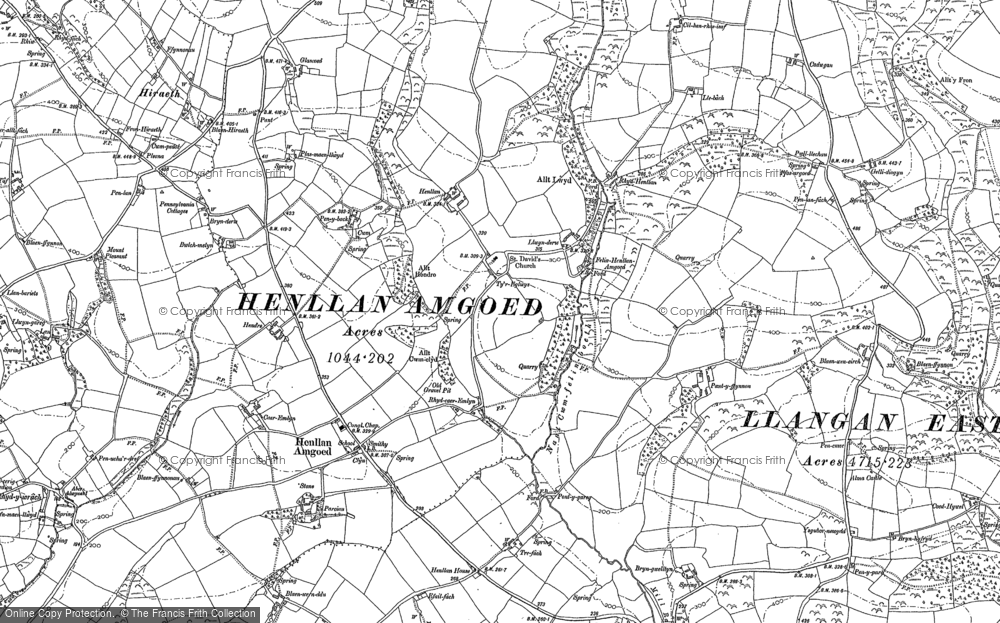Old Map of Historic Map covering Crosshands in 1905