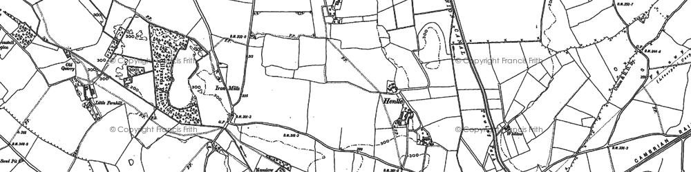 Old map of Henlle in 1874