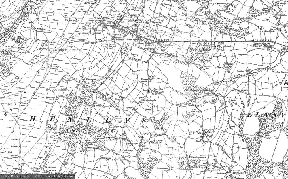 Old Map of Henllys, 1899 in 1899
