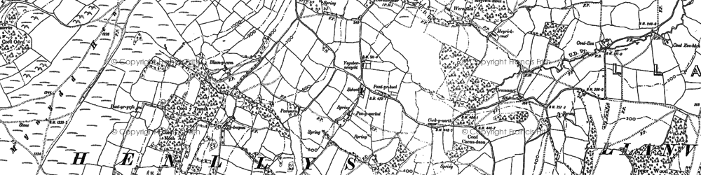 Old map of Henllys in 1899
