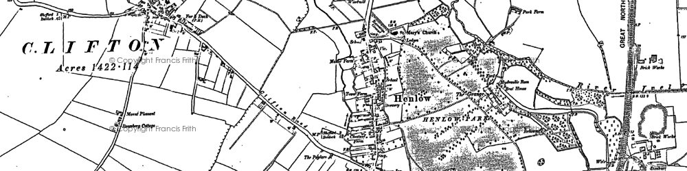 Old map of Henlow in 1882