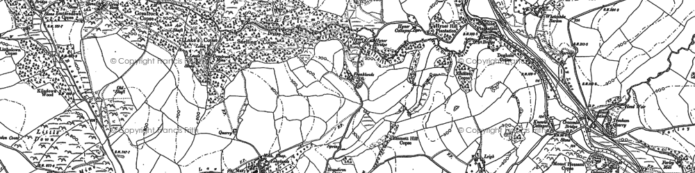 Old map of Hennock in 1887