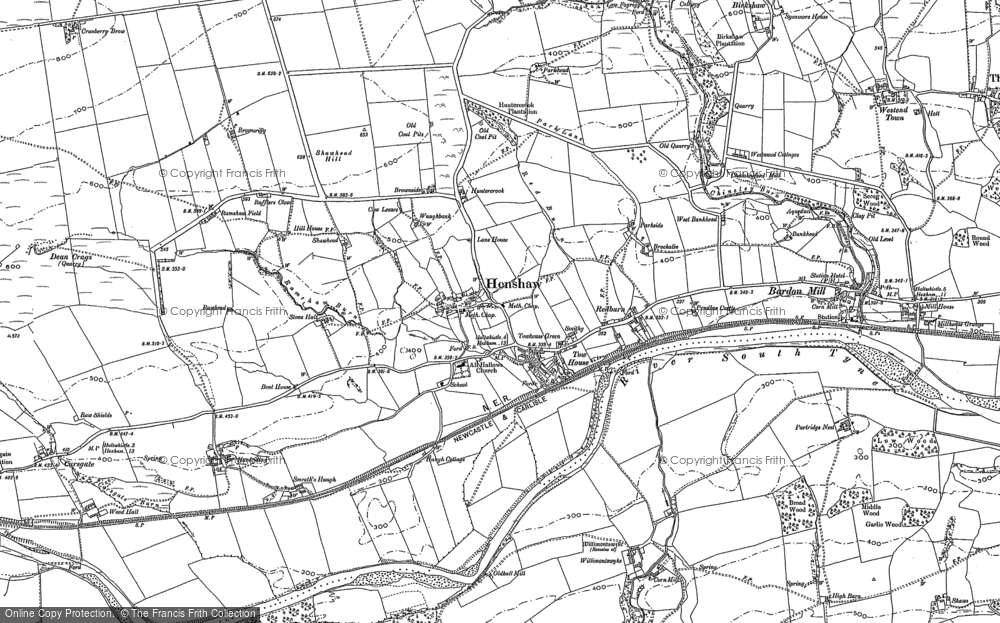 Old Map of Historic Map covering Bean Burn in 1895