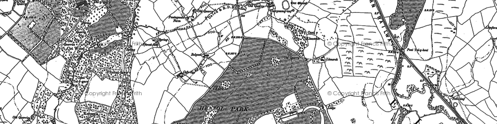 Old map of Hensol Lake in 1897