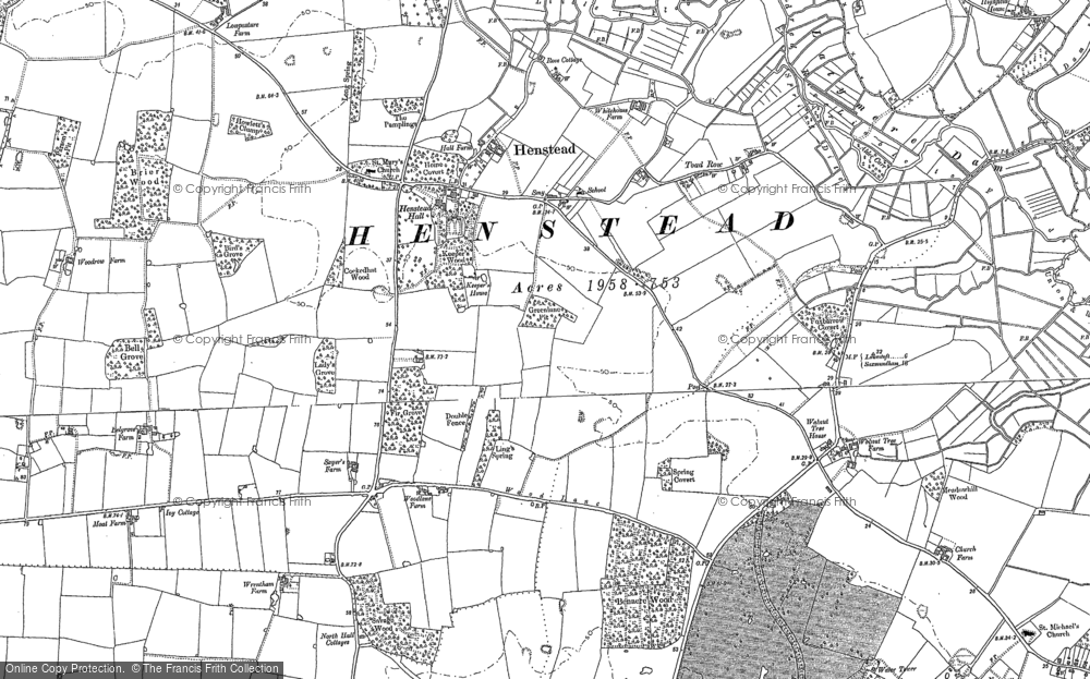 Old Map of Historic Map covering Benacre Wood in 1903
