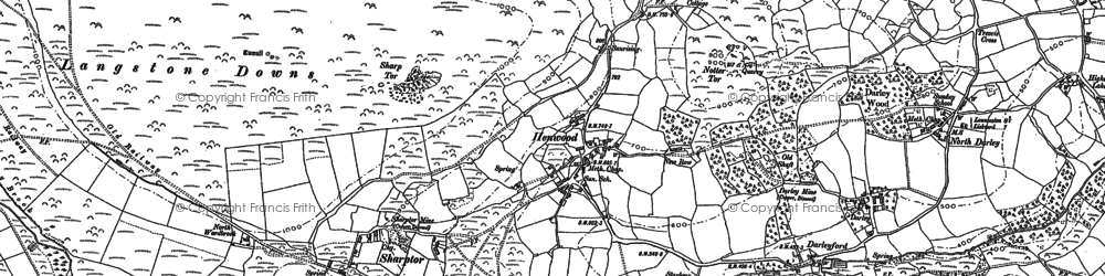 Old map of Henwood in 1882