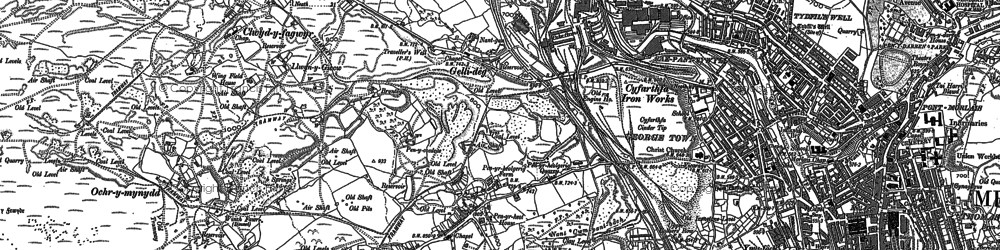 Old map of Heolgerrig in 1903