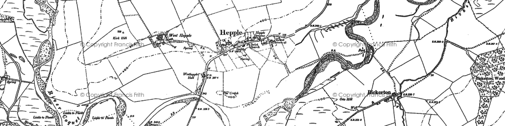 Old map of Hepple in 1896