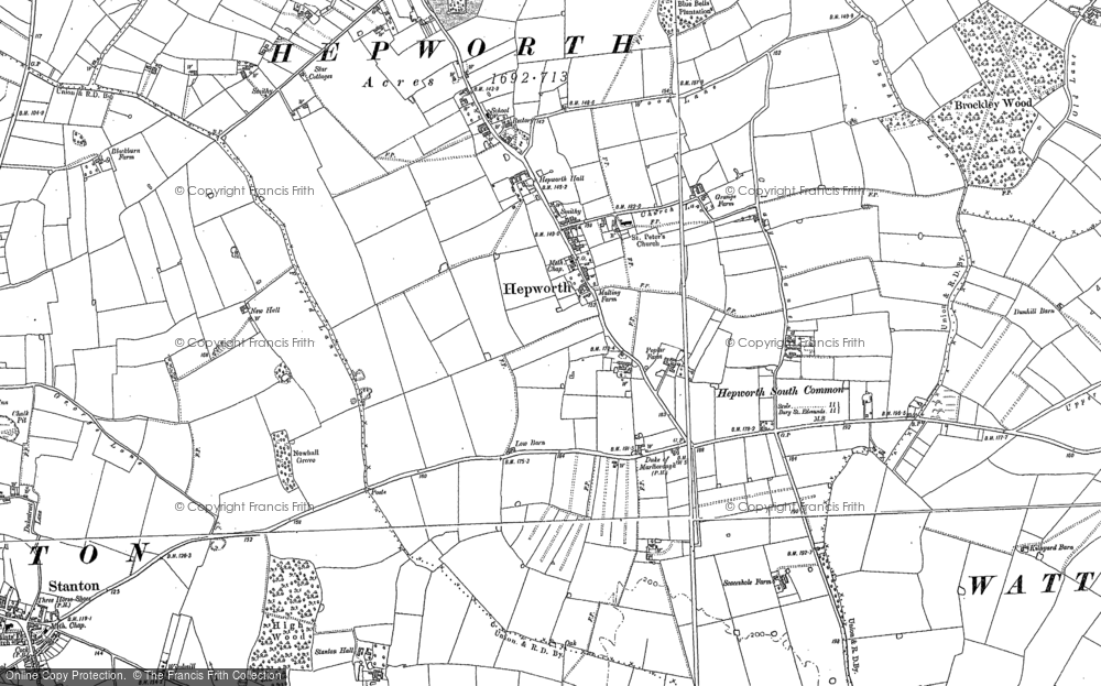 Old Map of Hepworth, 1882 - 1903 in 1882