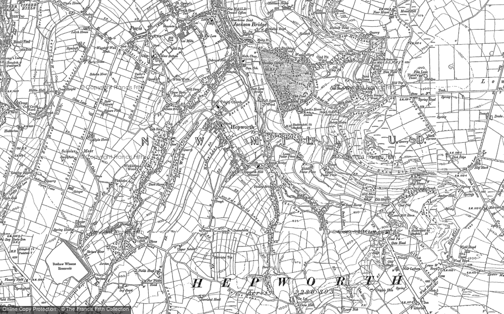 Old Map of Hepworth, 1888 - 1892 in 1888