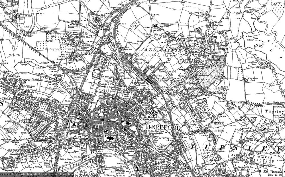 Old Map of Hereford, 1885 - 1886 in 1885