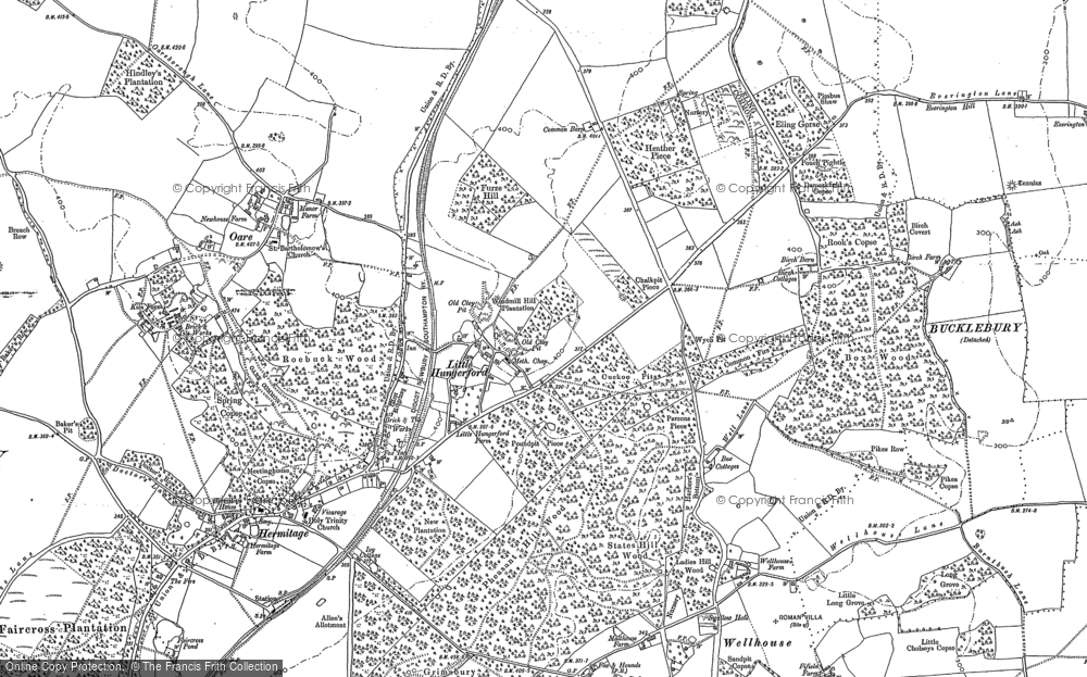Old Map of Historic Map covering Oare in 1898