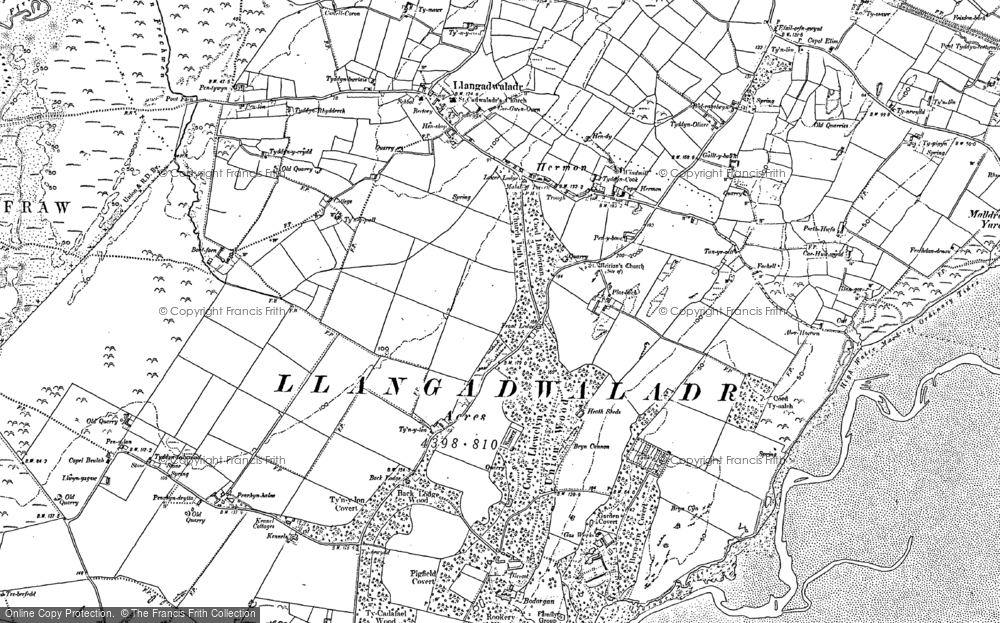 Old Map of Historic Map covering Bodowen in 1899