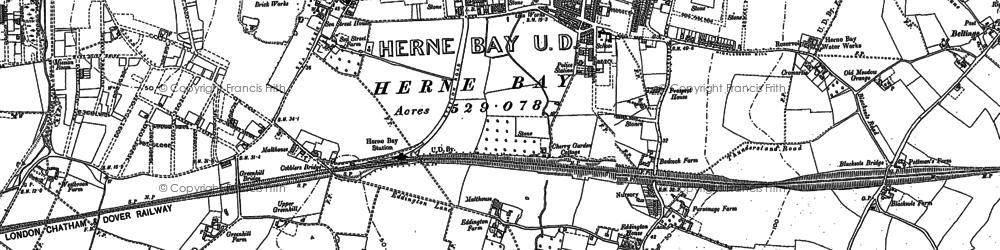 Old map of Hampton in 1906