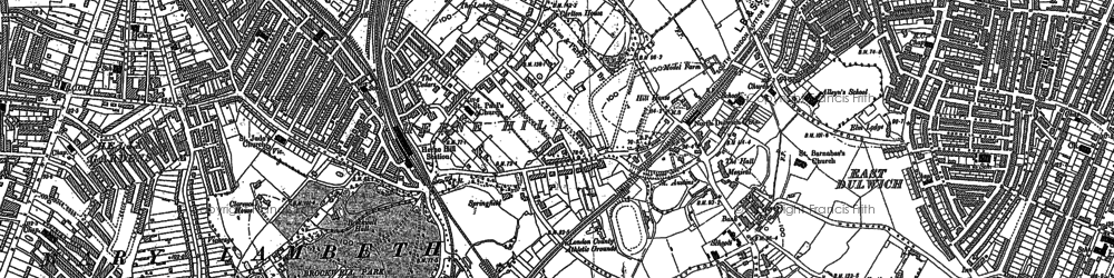 Old map of Brockwell Park in 1894