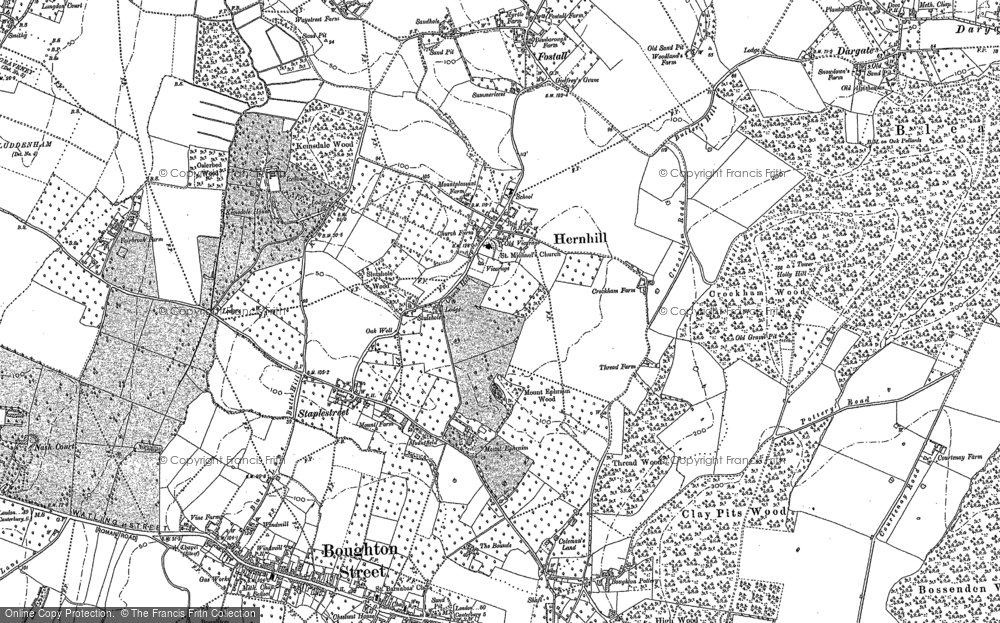 Old Map of Historic Map covering Fostall in 1896