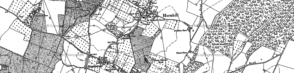 Old map of Hernhill in 1896