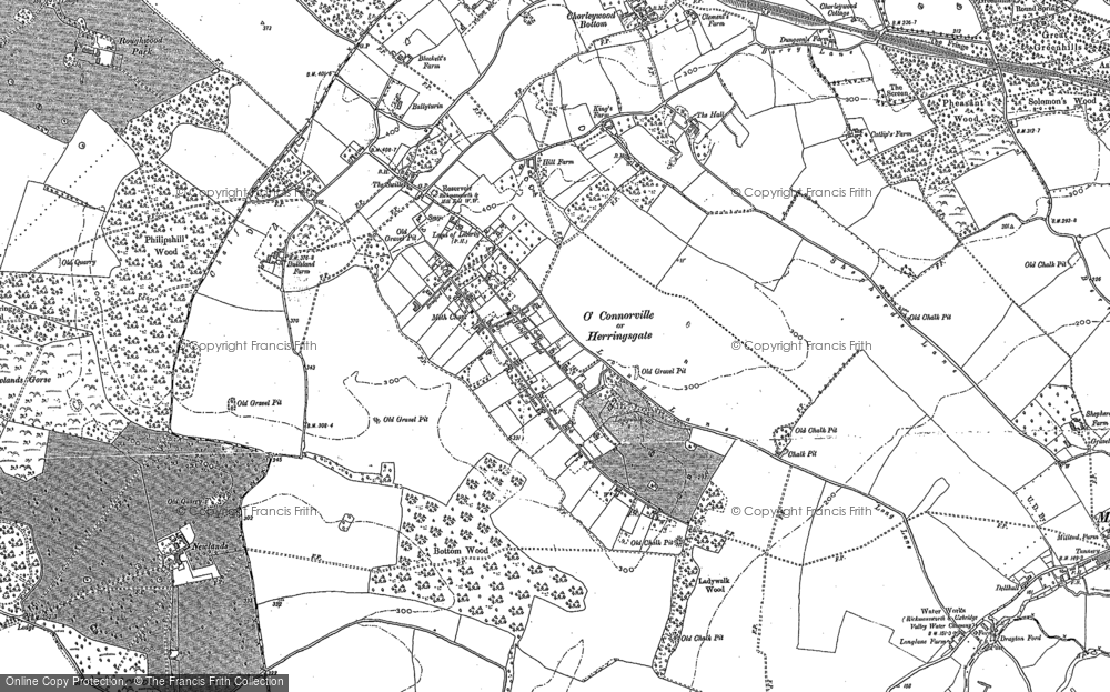 Old Map of Historic Map covering Chorleywood Bottom in 1895