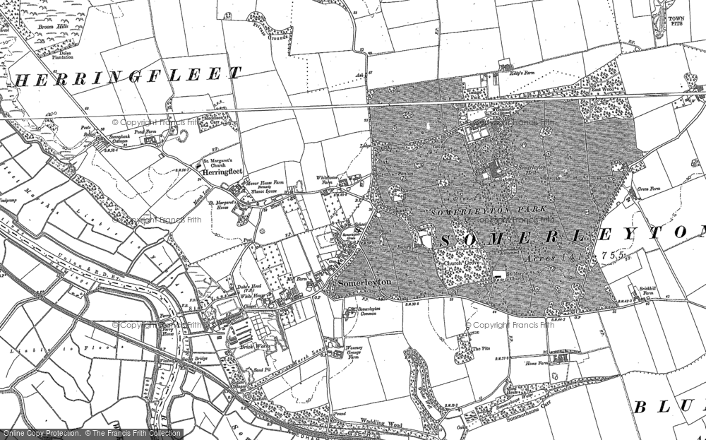 Old Map of Herringfleet, 1884 - 1904 in 1884