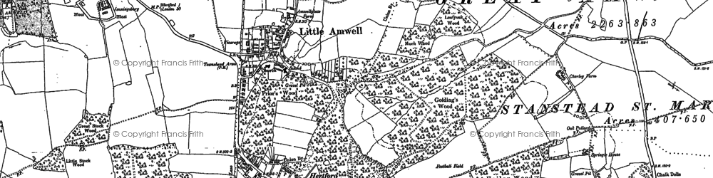 Old map of Hertford Heath in 1896