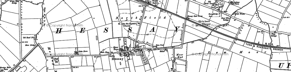 Old map of Hessay in 1892