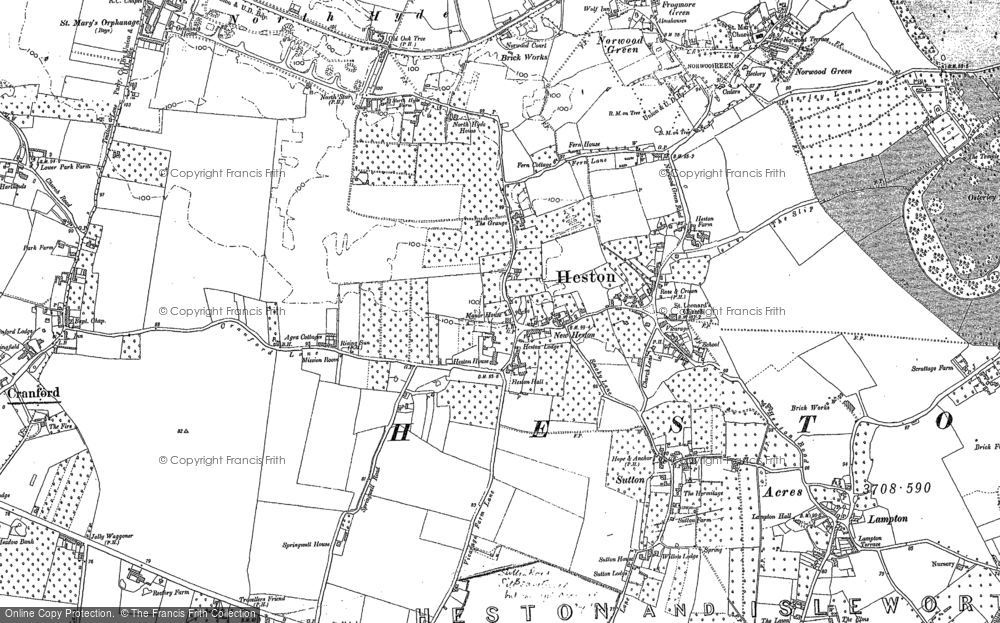 Old Map of Historic Map covering Hounslow West in 1894