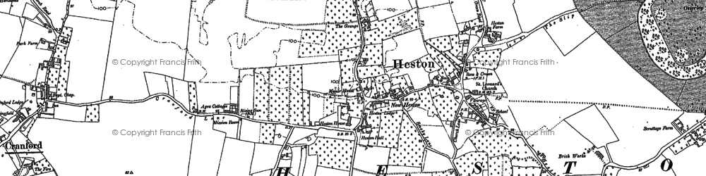 Old map of Heston in 1894