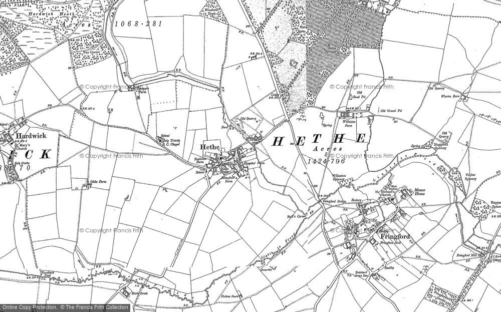 Old Map of Hethe, 1898 - 1920 in 1898