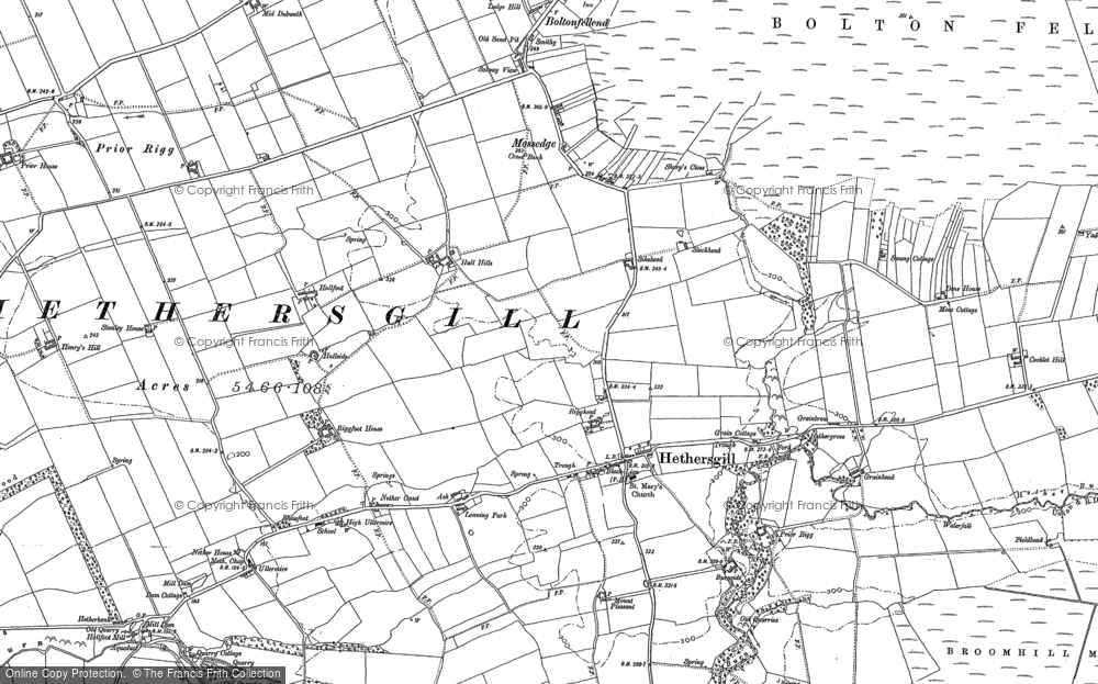 Old Map of Historic Map covering Prior Rigg in 1899
