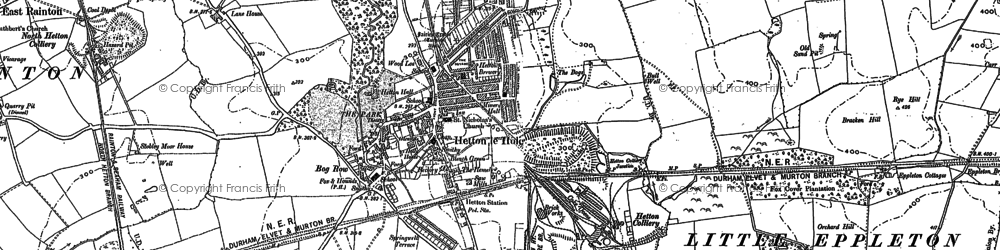 Old map of Great Eppleton in 1895