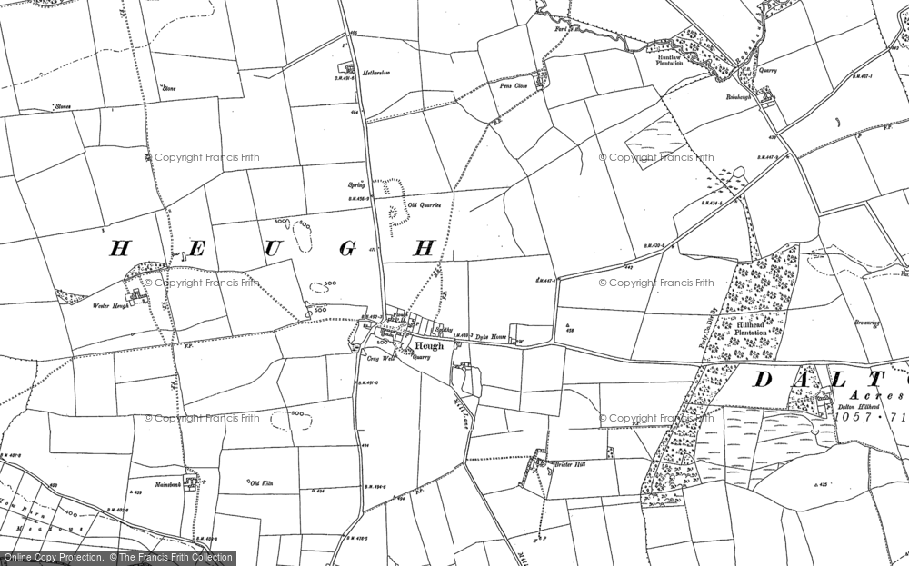 Old Map of Historic Map covering Blackheddon Br in 1895