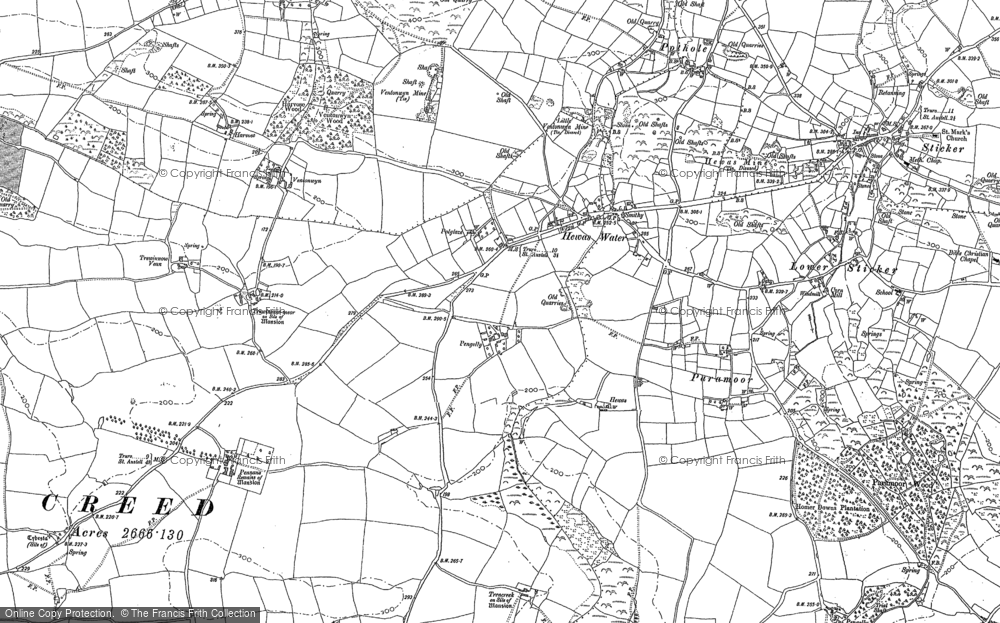 Old Map of Hewas Water, 1879 - 1881 in 1879